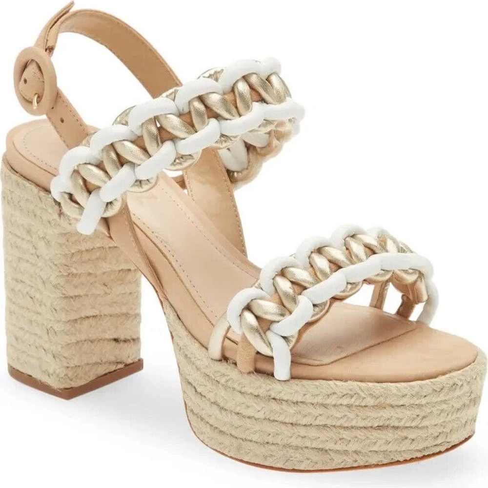 SCHUTZ Juliet Woven Leather Platform Sandals